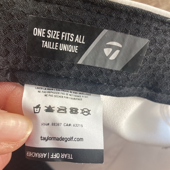 Mens TaylorMade White Golf Adjustable Hat - Picture 7 of 7